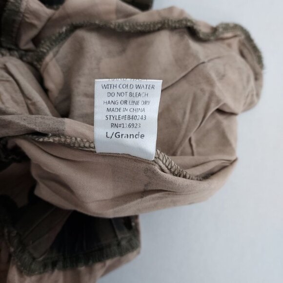 Easel 100% Cotton Camouflage Button Down Long Sleeve Jumpsuit NWT - Picture 5 of 16